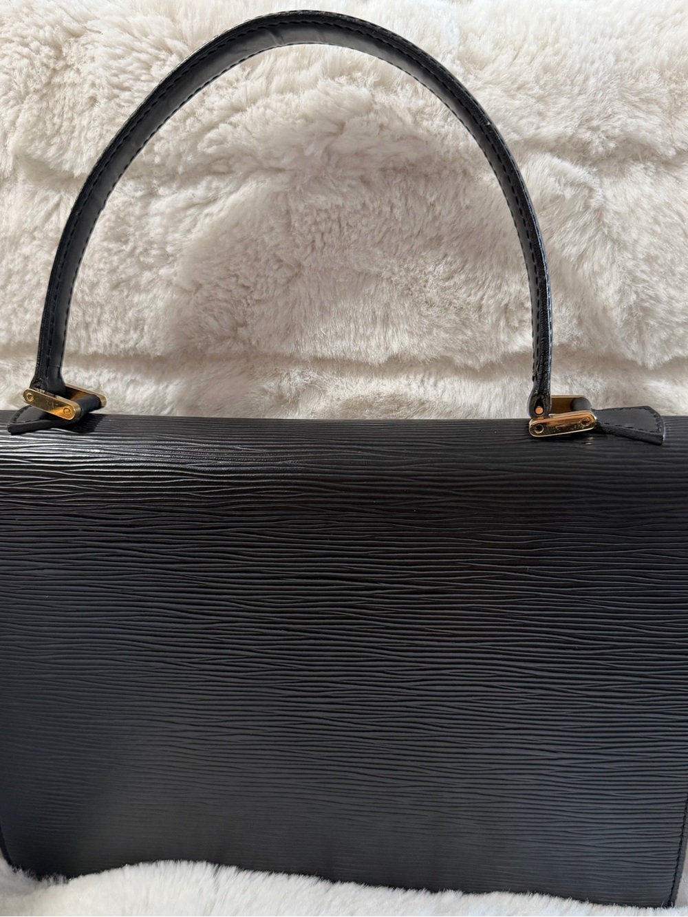 Louis Vuitton Black Epi Leather Top-Handle Clutch with Gold Hardware - Picture 3 of 14